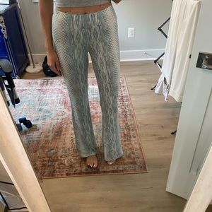 NWT Juniper Blue snake skin pants